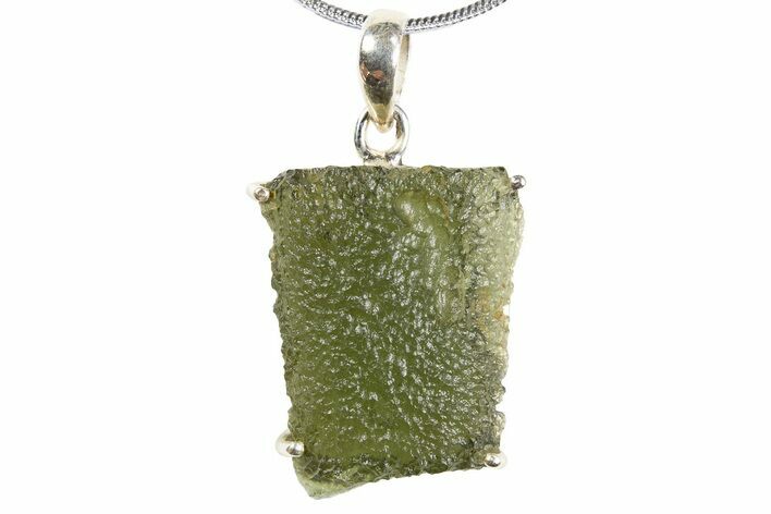 Green Moldavite Tektite Pendant ( g) - Czech Republic #300978